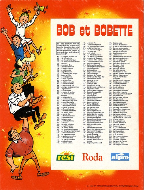 Verso de l'album Bob et Bobette Adorable Neigeblanche