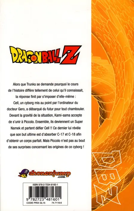 Verso de l'album Dragon Ball Z 19 4e partie : Les cyborgs 4