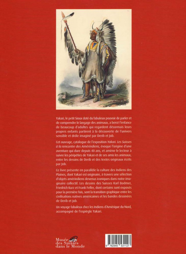 Verso de l'album Yakari Les Suisses à la rencontre des Amérindiens