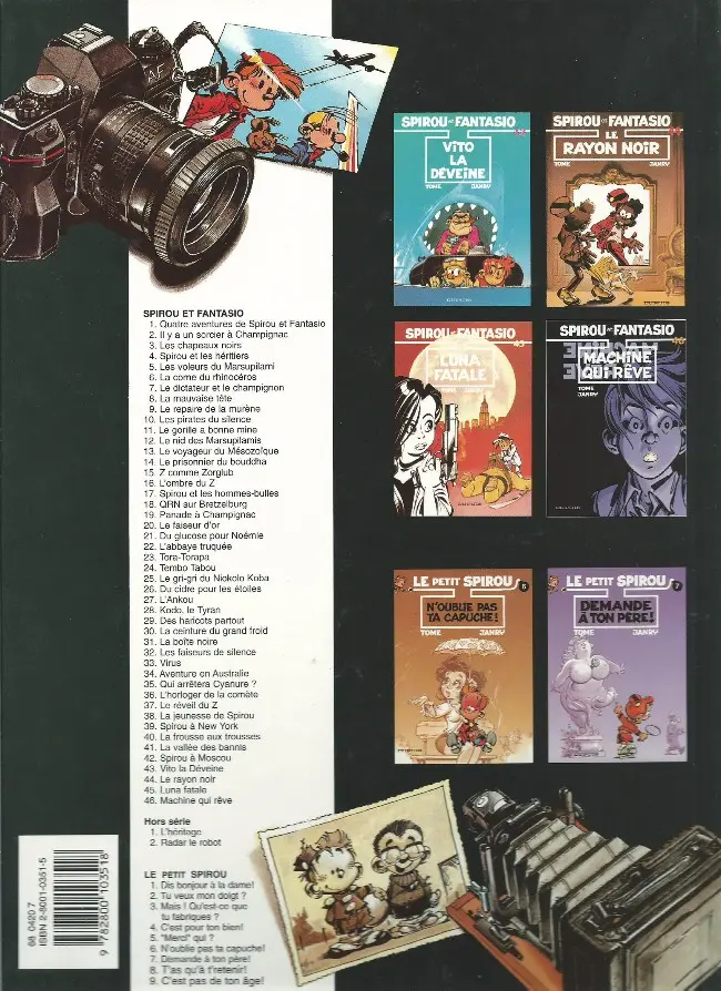 Verso de l'album Spirou et Fantasio Tome 24 Tembo Tabou