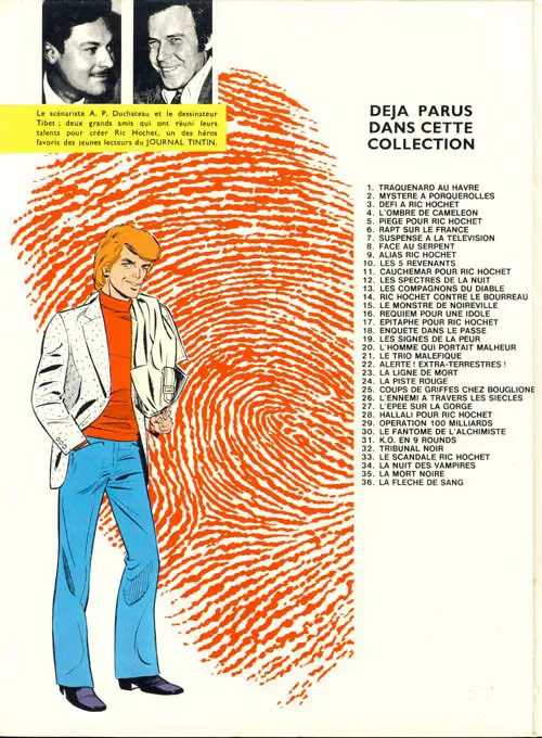 Verso de l'album Ric Hochet Tome 12 Les spectres de la nuit