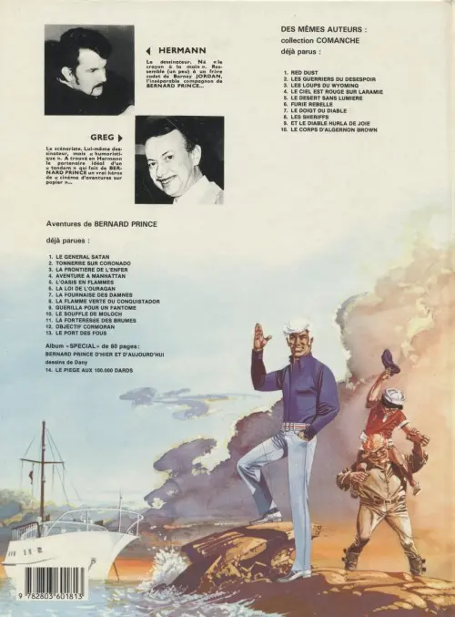 Verso de l'album Bernard Prince Tome 12 Objectif Cormoran