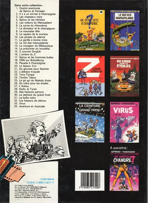 Verso de l'album Spirou et Fantasio Tome 30 La ceinture du grand froid