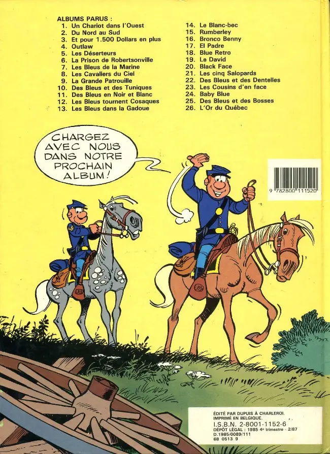 Verso de l'album Les Tuniques Bleues Tome 23 Les Cousins d'en face