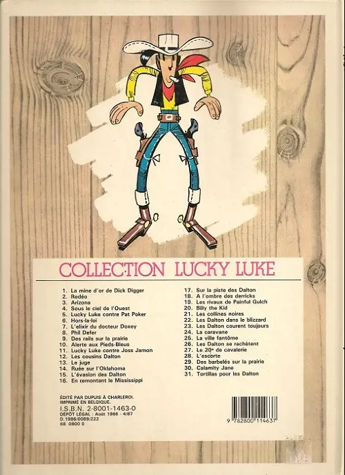 Verso de l'album Lucky Luke Tome 23 Les Dalton courent toujours