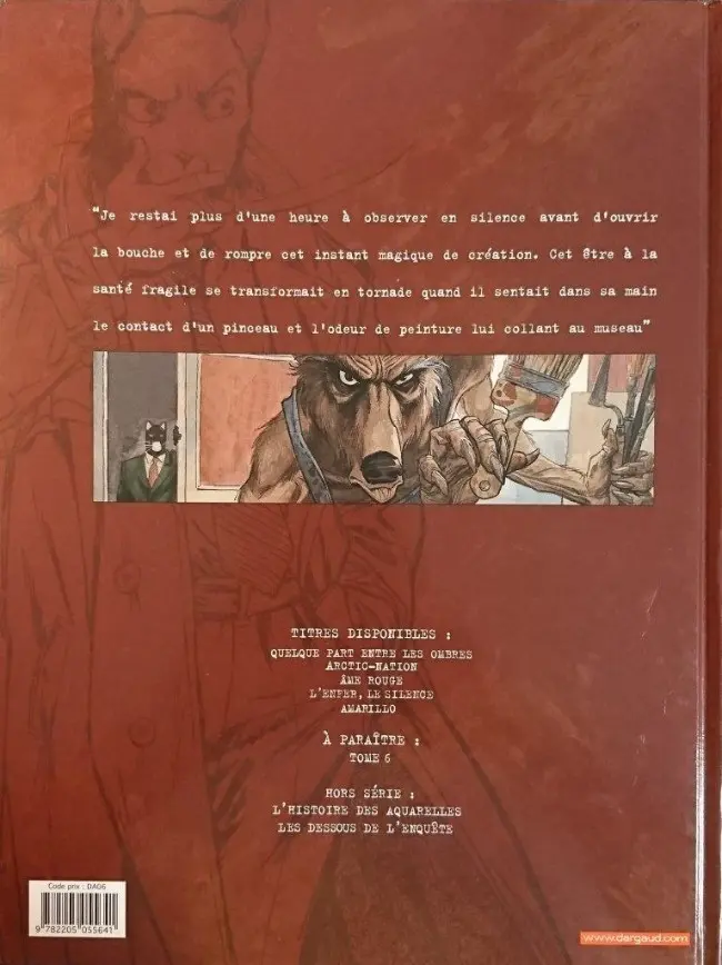 Verso de l'album Blacksad Tome 3 Âme Rouge