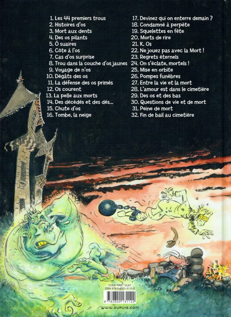 Verso de l'album Pierre Tombal Tome 19 Squelettes en fête