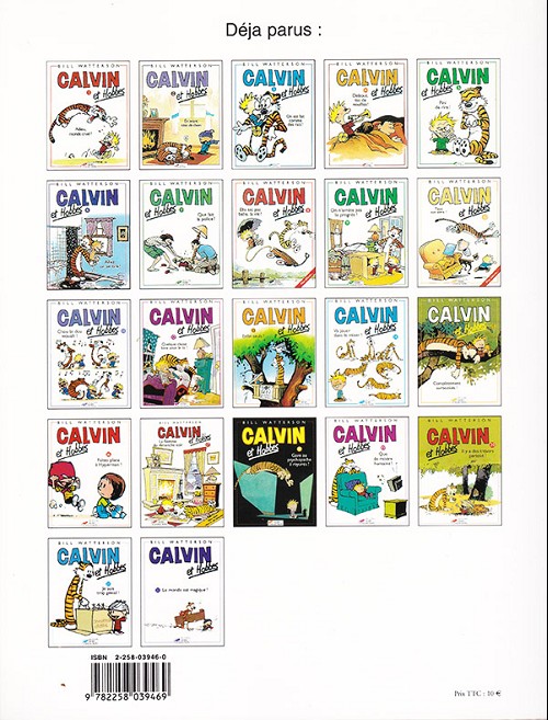Verso de l'album Calvin et Hobbes Tome 15 Complètement surbookés !