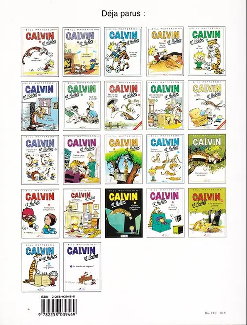 Verso de l'album Calvin et Hobbes Tome 15 Complètement surbookés !