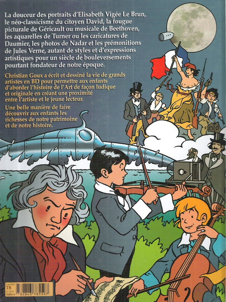 Verso de l'album Petites histoires de l'art racontées aux enfants Tome 4 Vers l'épopée du XIXe siècle