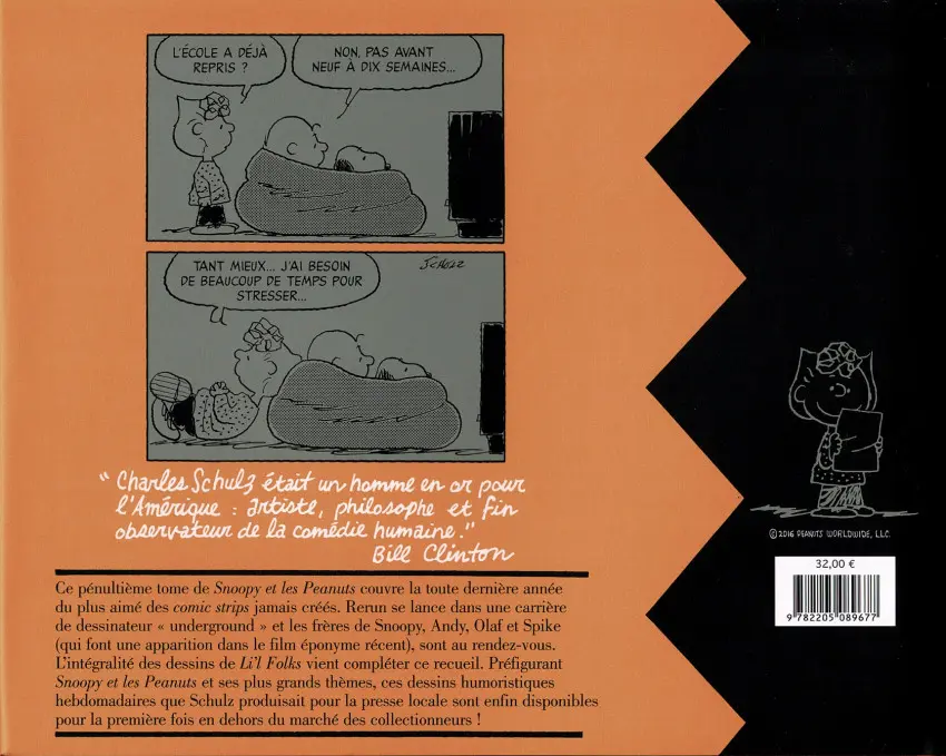 Verso de l'album Snoopy & Les Peanuts Tome 25 1999 - 2000