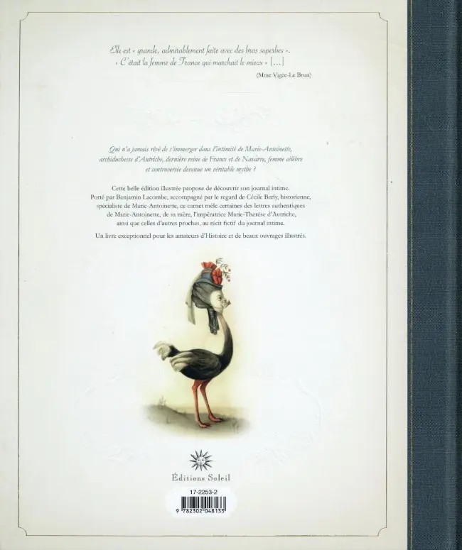 Verso de l'album Marie-Antoinette