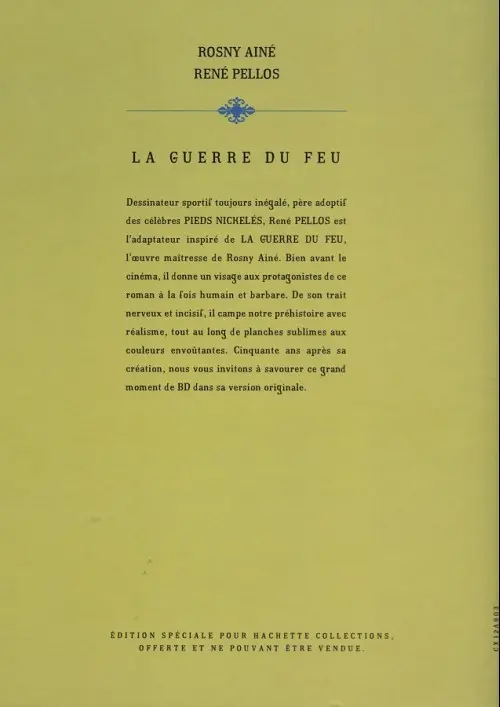 Verso de l'album La Guerre du feu