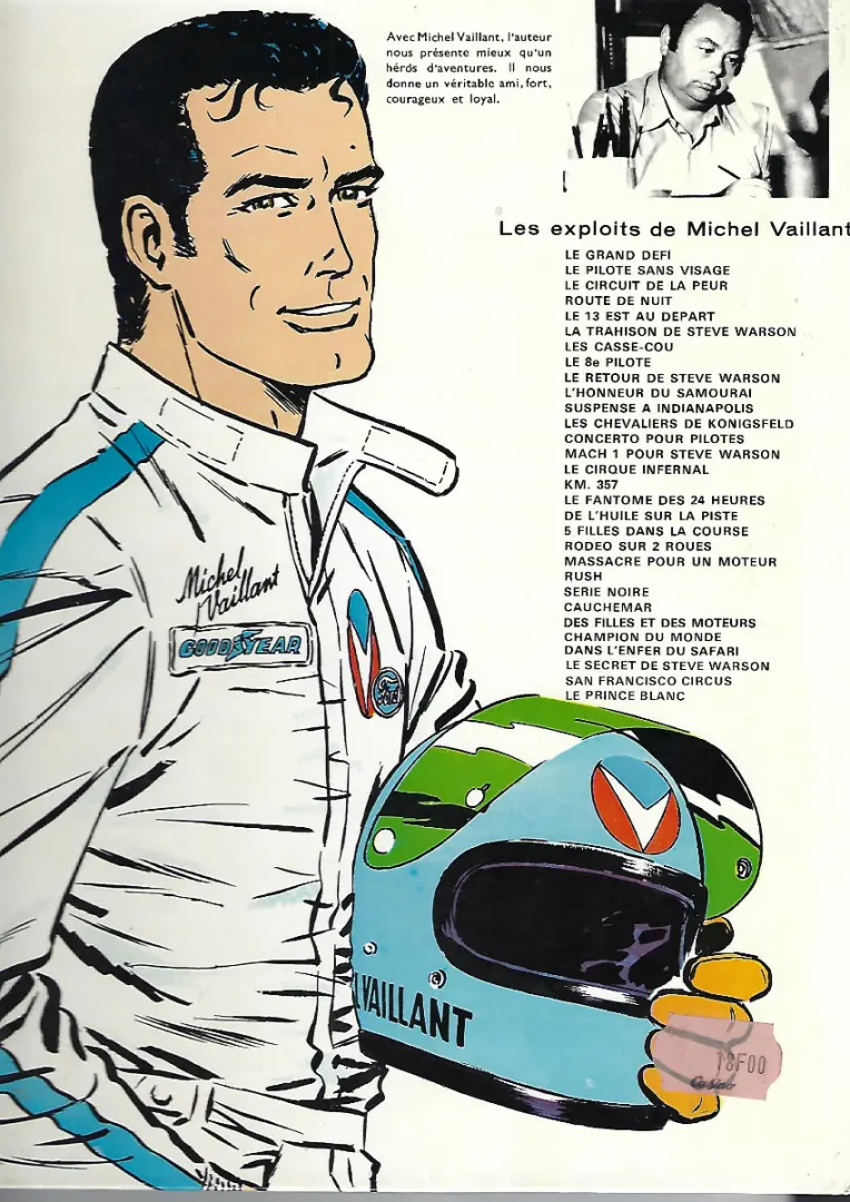 Verso de l'album Michel Vaillant Tome 10 L'honneur du Samouraï