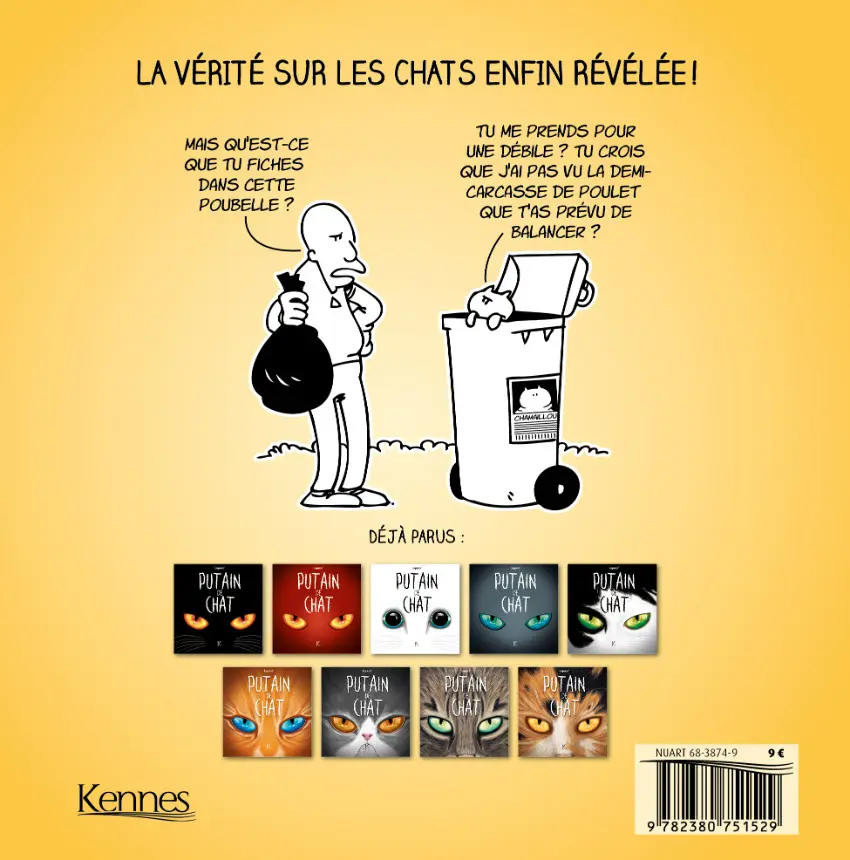 Verso de l'album Putain de chat 9