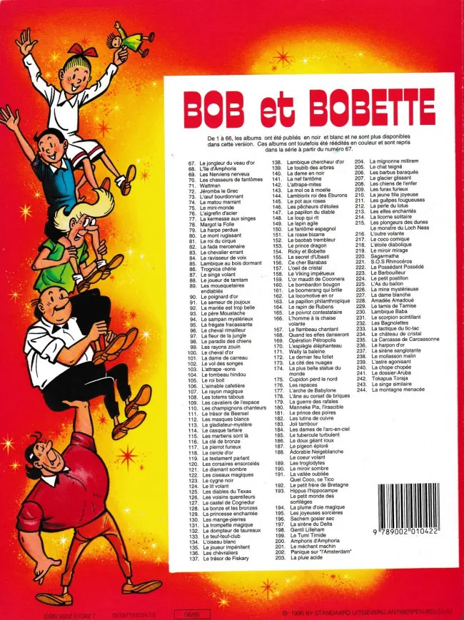 Verso de l'album Bob et Bobette Tome 163 Le papillon philanthropique