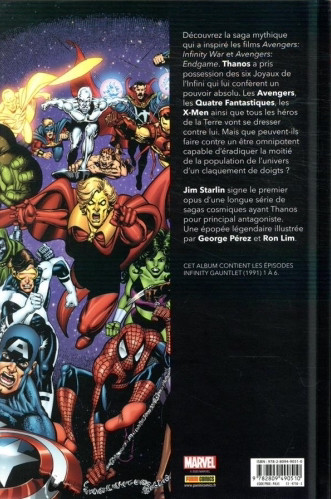 Verso de l'album Thanos : La Trilogie de l'infini Volume 1 Le Gant de l'Infini