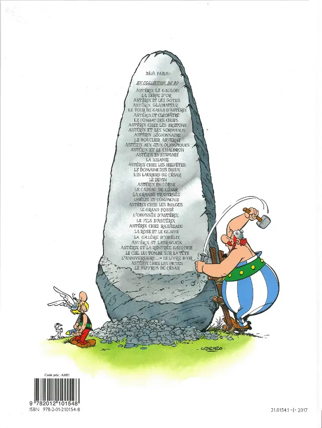 Verso de l'album Astérix Tome 22 La grande traversée