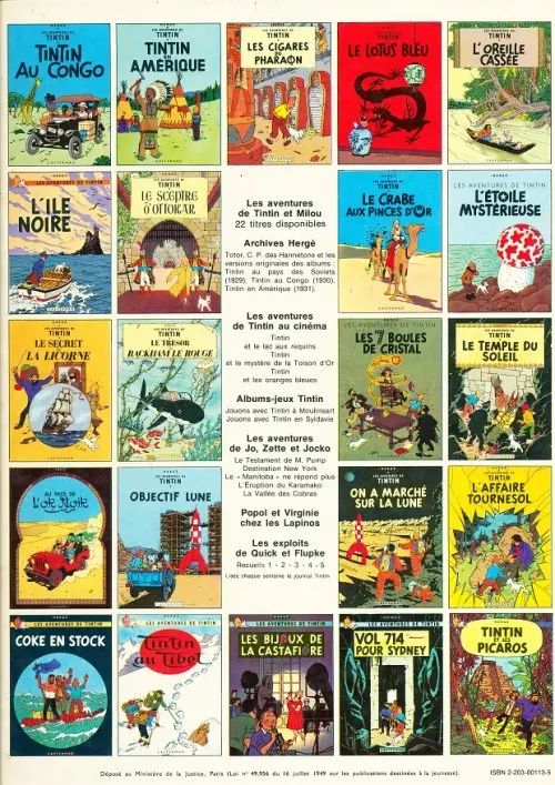 Verso de l'album Tintin Tome 14 Le temple du soleil