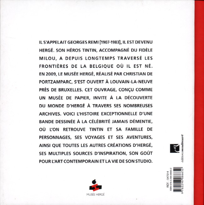 Verso de l'album Musée Hergé