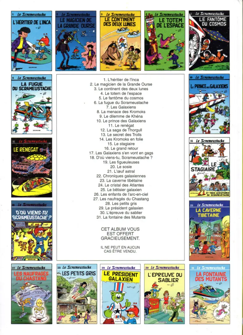 Verso de l'album Le Scrameustache Tome 4 Le totem de l'espace