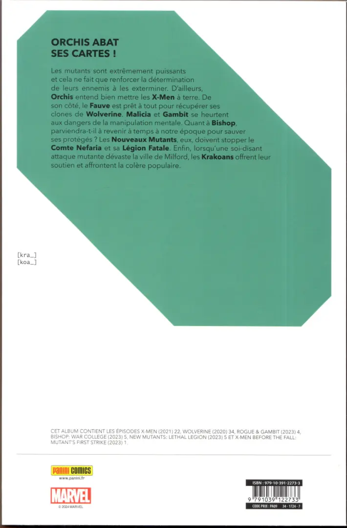 Verso de l'album Destiny of X Volume 26