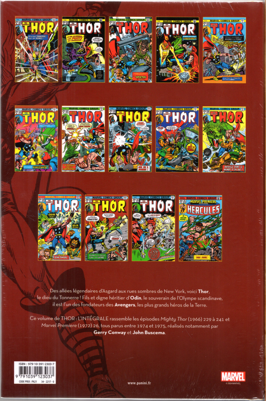 Verso de l'album Thor - L'intégrale Vol. 17 1974-1975