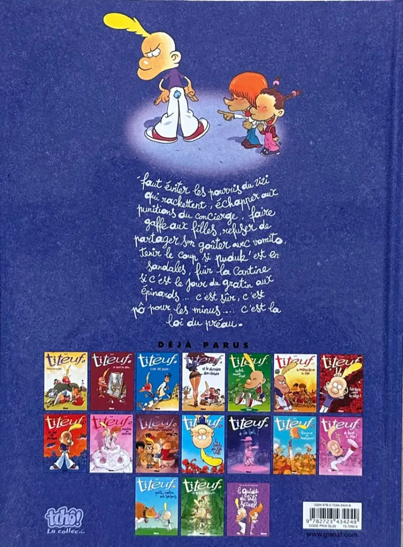 Verso de l'album Titeuf Tome 9 La loi du préau