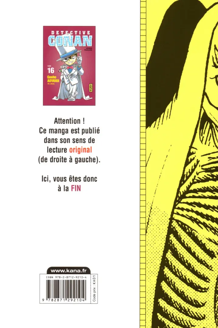 Verso de l'album Détective Conan Tome 16