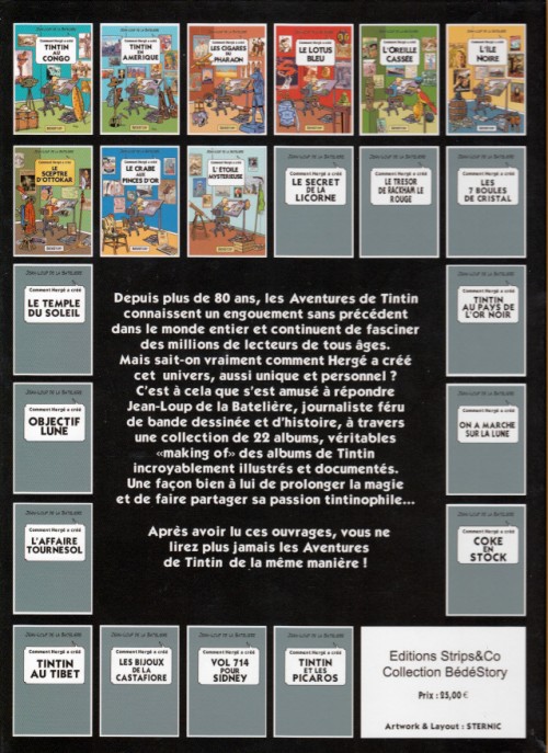 Verso de l'album Comment Hergé a créé... Tome 9 L'étoile mystérieuse