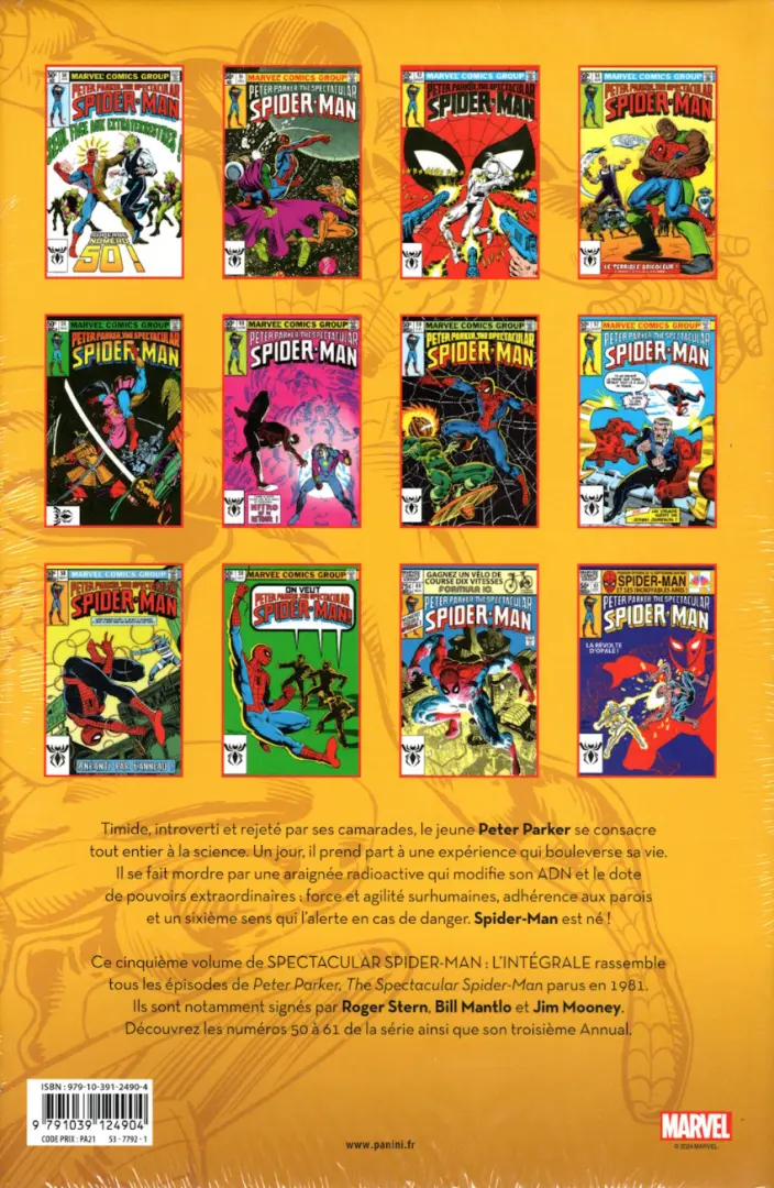 Verso de l'album Spectacular Spider-Man Tome 5 1981