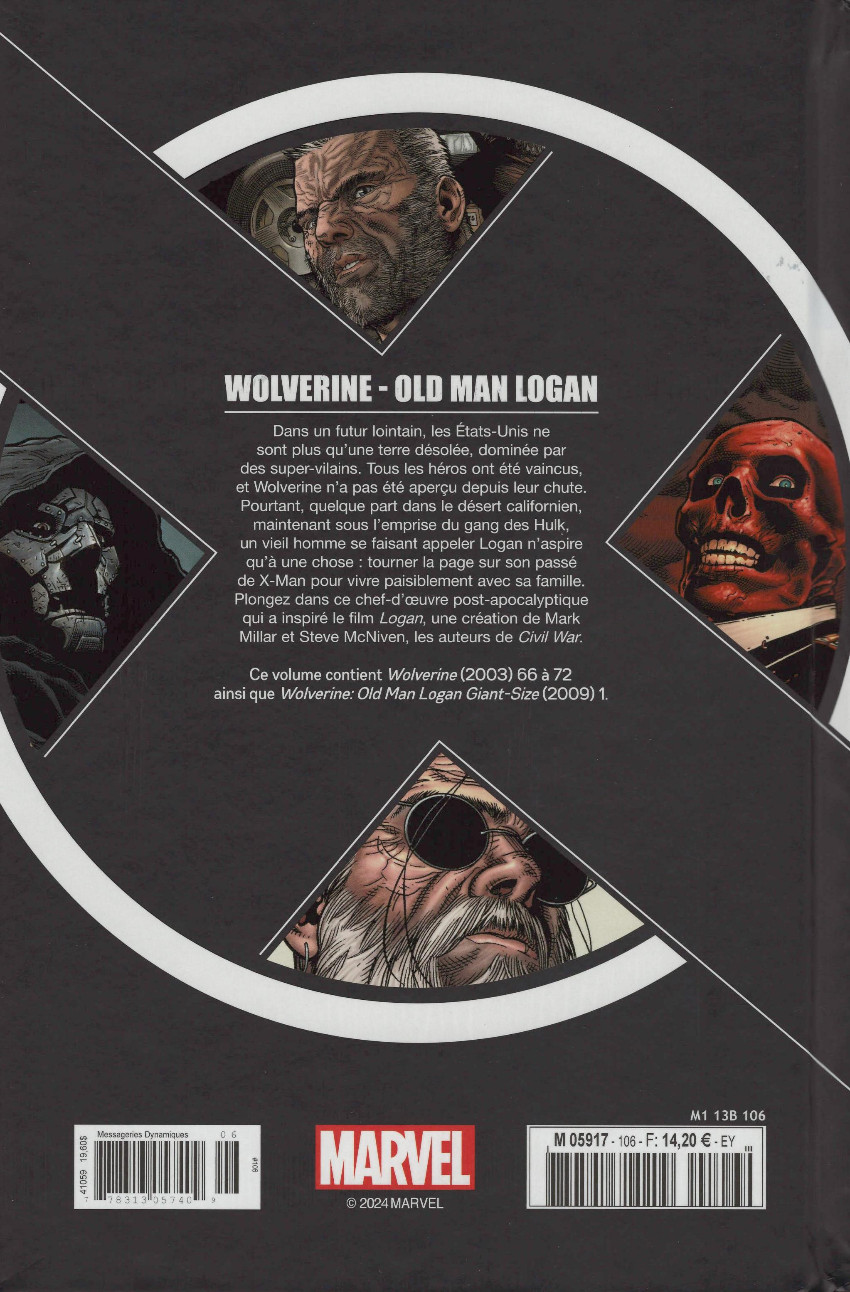 Verso de l'album X-Men - La Collection Mutante Tome 106 Wolverine - Old Man Logan