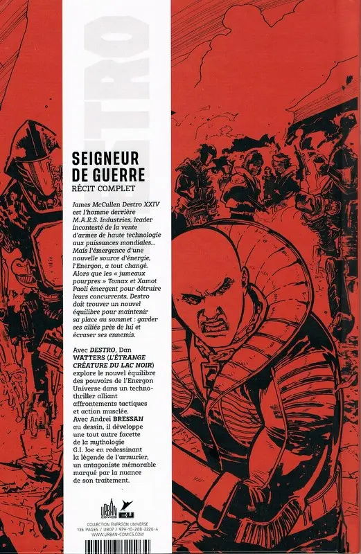 Verso de l'album Destro Seigneur de Guerre