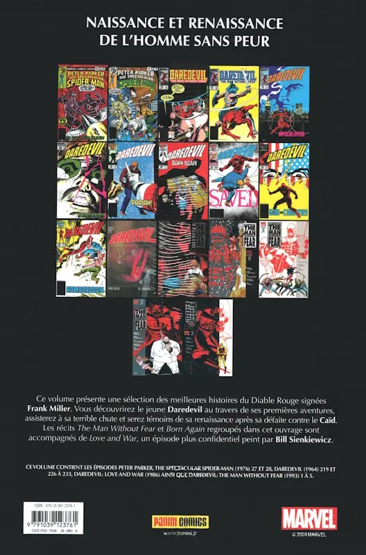 Verso de l'album Daredevil par Frank Miller Tome 1 Daredevil : Companion