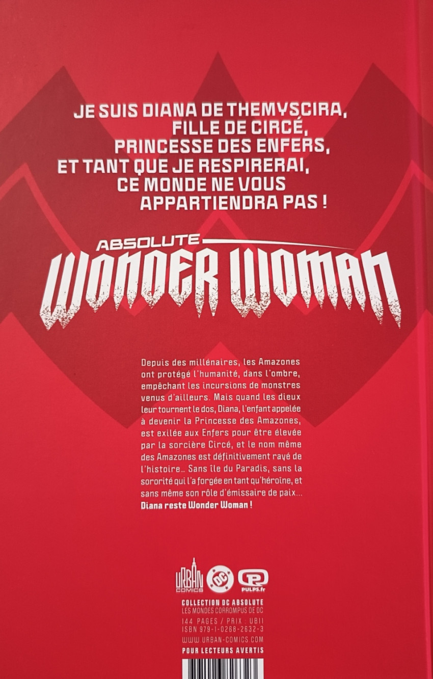 Verso de l'album Absolute Wonder Woman Tome 1 La Dernière Amazone