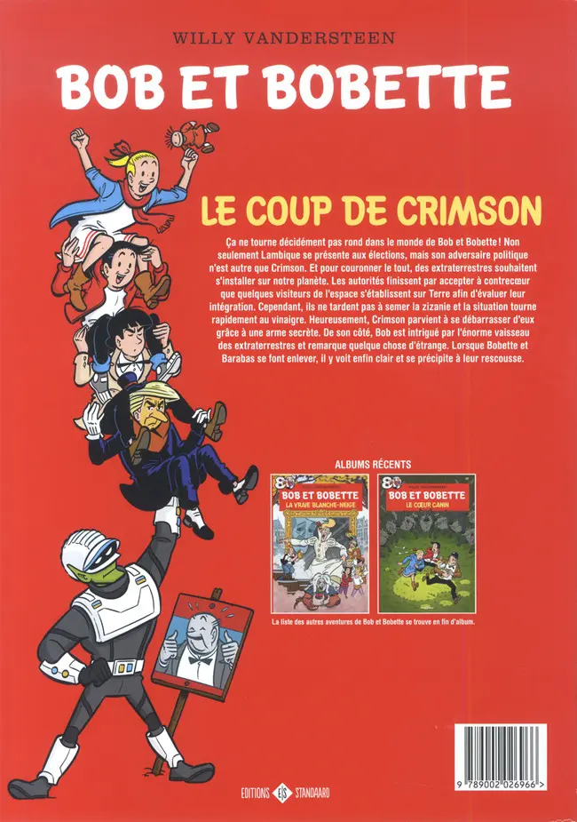 Verso de l'album Bob et Bobette Tome 380 Le coup de Crimson