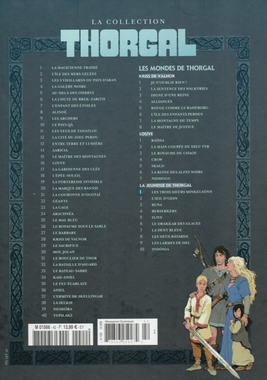 Verso de l'album Thorgal - La collection Tome 42 Les trois sœurs Minkelsönn