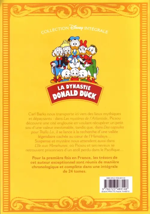 Verso de l'album La Dynastie Donald Duck Tome 4 Les mystères de l'Atlantide et autres histoires (1953 - 1954)