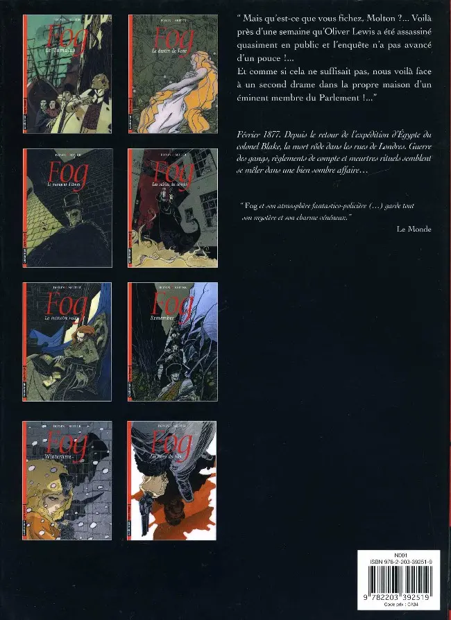 Verso de l'album Fog Tome 8 Au nom du fils