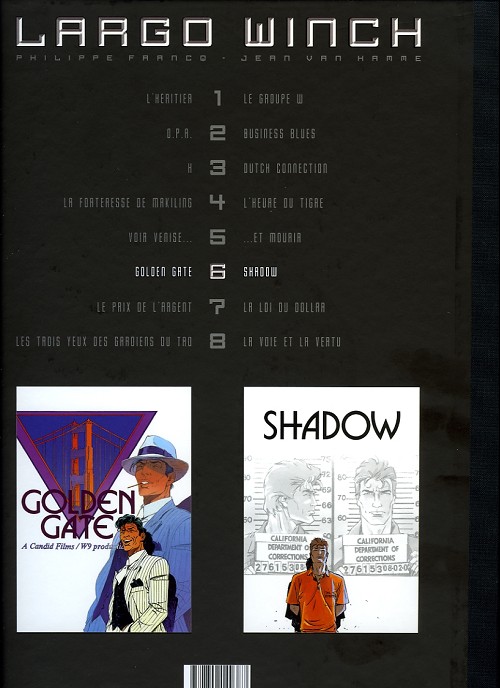 Verso de l'album Largo Winch Tome 6 Golden Gate / Shadow