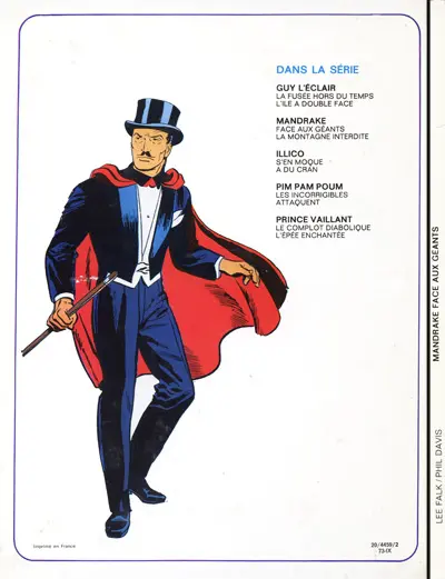 Verso de l'album Mandrake Tome 1 Face aux géants