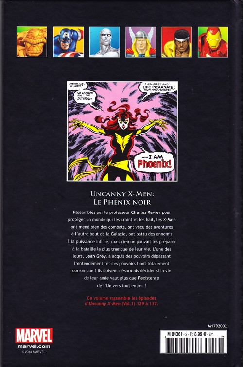 Verso de l'album Marvel Comics - La collection de référence Tome 2 Uncanny X-Men - Le Phénix noir