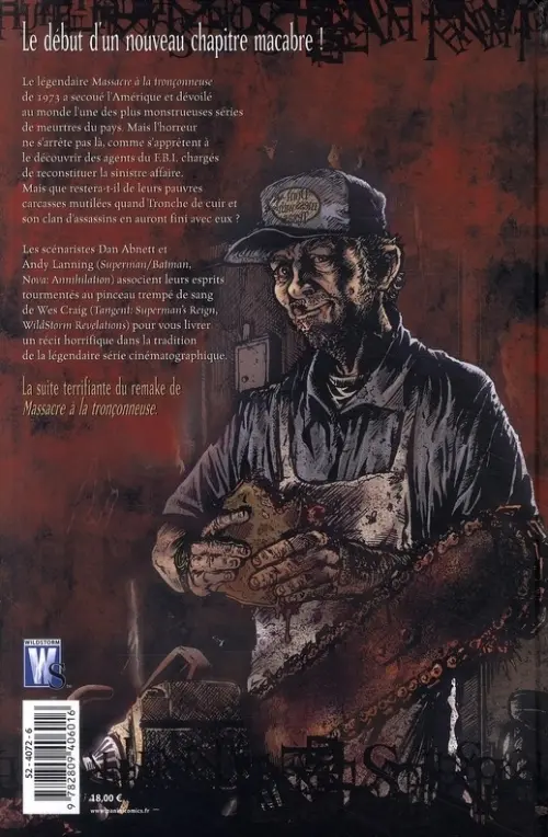 Verso de l'album Massacre à la tronçonneuse