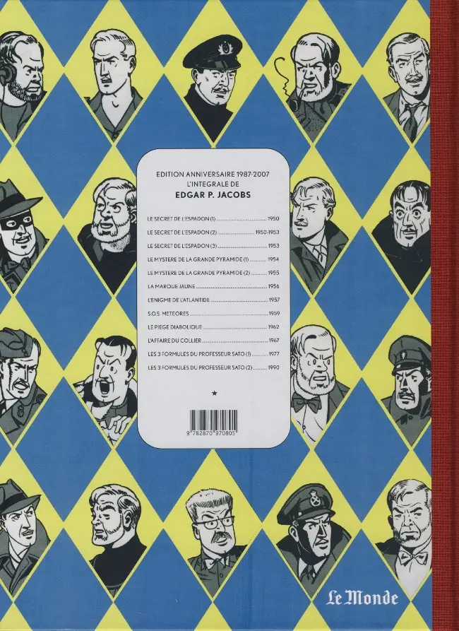 Verso de l'album Blake et Mortimer Tome 6 La marque jaune