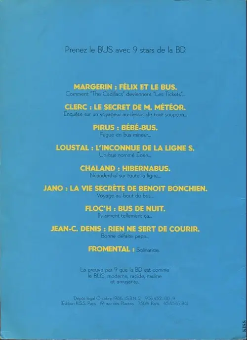 Verso de l'album Félix et le bus tram