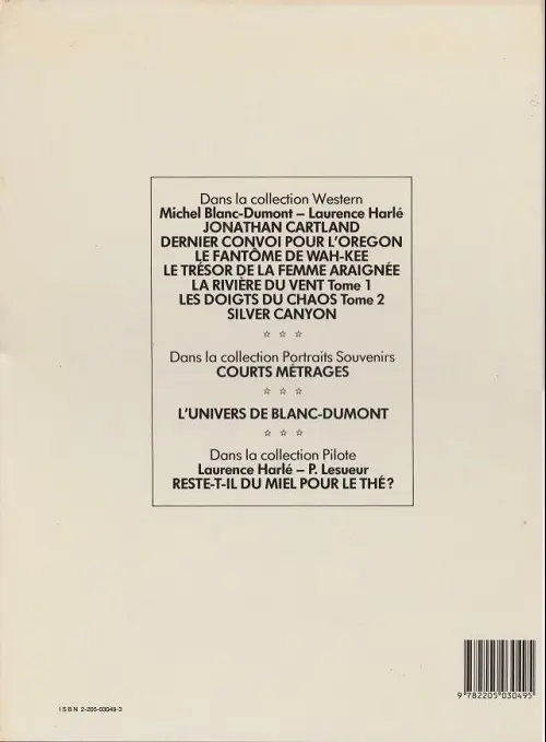 Verso de l'album Jonathan Cartland Tome 5 La rivière du vent