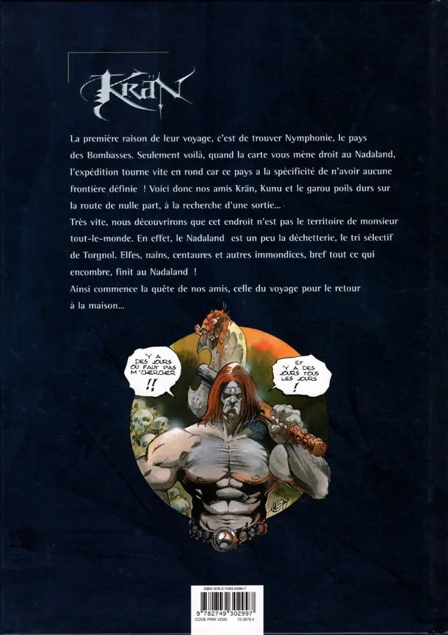 Verso de l'album Krän Tome 8 The key quête quouest ouane