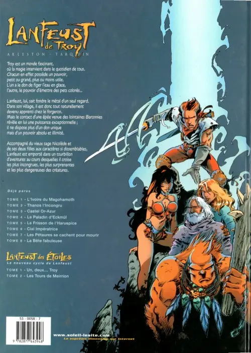 Verso de l'album Lanfeust de Troy Tome 3 Castel Or-Azur