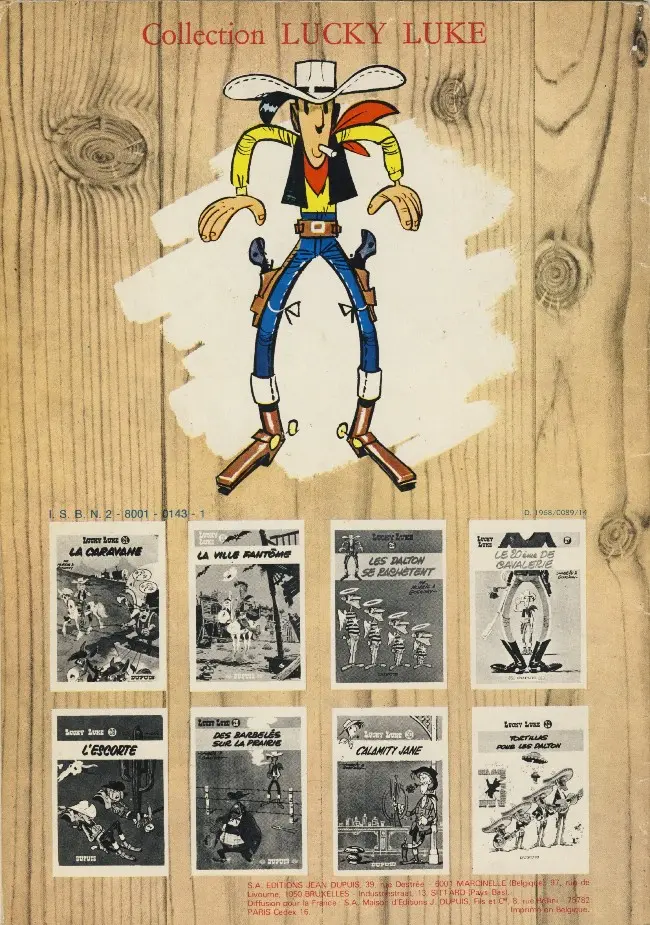 Verso de l'album Lucky Luke Tome 4 Sous le ciel de l'Ouest