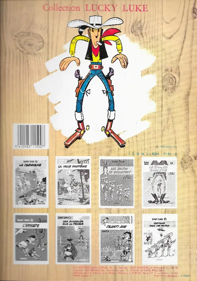 Verso de l'album Lucky Luke Tome 10 Alerte aux Pieds-Bleus